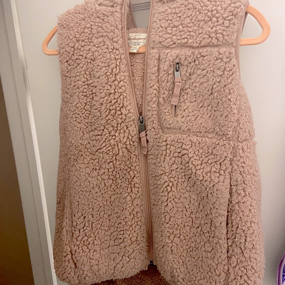 Dusty Pink Faux Shearling Vest